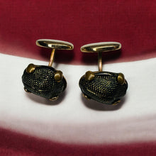 Load image into Gallery viewer, Victorian Scarab Beetle Cufflinks - Antique 9K-10K Rose Gold Natural Egyptian Scarab Cufflinks 24mm - 6.2g Estate Collector Fine Jewelry
