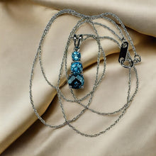 Load image into Gallery viewer, Blue Topaz Journey Necklace - 10K White Gold London Blue Swiss Blue Topaz 1.25cttw - 18 Inch - Minimalist December Birthstone Fine Jewelry
