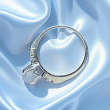 Load image into Gallery viewer, Edwardian Moonstone Diamond Ring - Antique 18K White Gold Star Asterism - Circa 1917-1925 - Size 6 - 2.7g - Old European Cut Fine Jewelry
