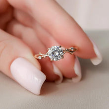 Load image into Gallery viewer, Moissanite Twig Vine Engagement Ring - 14K Rose Gold Round Brilliant Cut 1.25CT Claw Prong Fairytale Setting Size 6 - 2.7g Fine Jewelry
