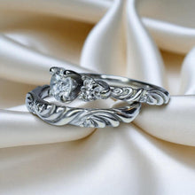 Load image into Gallery viewer, Artcarved Gossamer Diamond Bridal Set - 14K White Gold GIA Certified 1CT Floral Hand Carved - Sizes 5.5 &amp; 6 - 6.4g Fine Jewelry

