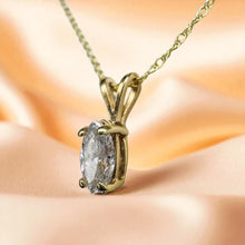 Load image into Gallery viewer, Marquise Diamond Solitaire Necklace - 14K Yellow Gold Natural Earth Mined 0.40CT Pendant - 18 Inch Chain - 1g Timeless Estate Fine Jewelry
