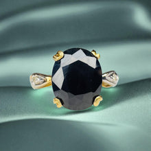 Load image into Gallery viewer, Blue Sapphire Diamond Ring - Antique Art Deco 10K Yellow Gold 2.5CT Natural Oval Sapphire With Accents - Size 6 - 1.9g Fine Jewelry
