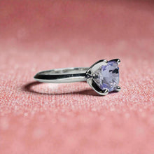 Load image into Gallery viewer, Lavender Violet Sapphire Ring - James Allen 14K White Gold Radiant Cut Natural 1.52ct - Size 6 - September Birthstone Estate Fine Jewelry
