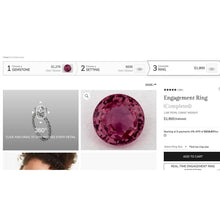 Load image into Gallery viewer, 14K Gold- Natural Pink Sapphire Ring -Round Cut Rope Band -Size 6 -James Allen Engagement Ring White Gold Wedding Ring September Birthstone Christmas Gift Anniversary Gift for Wife Birthday Gift for Her Burmese RUby Ring
