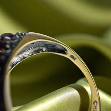Load image into Gallery viewer, Estate Indian Garnet Cluster Ring - 10K Yellow Gold Rhodolite 4.52CTW Pave Set Size 6 - 4.4g January Birthstone Cocktail Fine Jewelry
