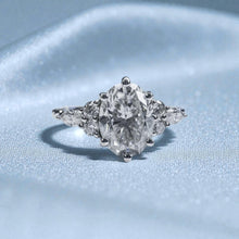 Load image into Gallery viewer, Moissanite Engagement Ring - 10K White Gold Oval Cut Fairytale Vine Twist 2CT TW Size 8 - Claw Prong Fantasy Wedding Ring Fine Jewelry
