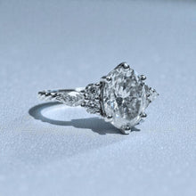 Load image into Gallery viewer, Moissanite Engagement Ring - 10K White Gold Oval Cut Fairytale Vine Twist 2CT TW Size 8 - Claw Prong Fantasy Wedding Ring Fine Jewelry
