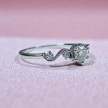 Load image into Gallery viewer, 10K White Gold Diamond Ring -1/3CT T.W. -Size 5- Fairytale Scroll Wedding Ring -Engagement Ring -Dainty Promise Ring for Fiance Girlfriend

