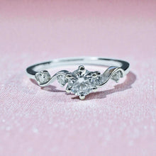 Load image into Gallery viewer, Diamond Scroll Engagement Ring - 10K White Gold 1/3CT Fairytale Ornate Band Size 6.5 - Round Cut Diamond Prong Channel Set Fine Jewelry
