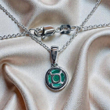 Load image into Gallery viewer, Colombian Emerald &amp; Diamond Halo Necklace - 18K White Gold Round Cut Estate Pendant - 18 Inch - 2.6g May Birthstone Fine Jewelry

