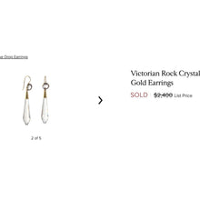 Load image into Gallery viewer, Rock Crystal Earrings - Antique Victorian 14K Yellow Gold Pools of Light Drop - Circa 1880 - 54mm French Wire Torpedo Dangle Fine Jewelry
