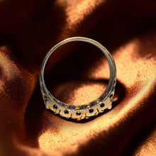 Load image into Gallery viewer, Sapphire Ring - Antique Victorian 14K Yellow Gold Five Stone Half Hoop - Size 6.5 Circa 1880s 1.25ct Natural Blue Sapphire Blue Fine Jewelry
