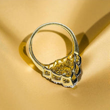 Load image into Gallery viewer, Australian Opal &amp; Diamond Cocktail Ring - 10K Yellow Gold Cluster Navette Natural White Opal Size 7 - 4.2g October Birthstone Fine Jewelry
