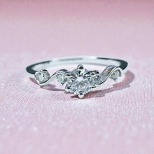 Load image into Gallery viewer, Diamond Scroll Engagement Ring - 10K White Gold 1/3CT Fairytale Ornate Band Size 6.5 - Round Cut Diamond Prong Channel Set Fine Jewelry
