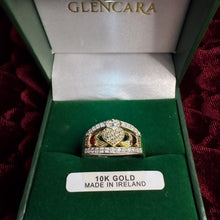 Load image into Gallery viewer, 10K Gold -Diamond Ring- Size 11 - Claddagh Ring -5.9g -Two Tone -GlenCara -Irish Made Celtic Promise Ring - Wedding Ring Heart Crown Ring
