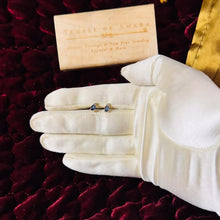 Load image into Gallery viewer, Ceylon Sapphire Diamond Earrings - 10K Yellow Gold Oval Cut Cornflower Blue Sapphires 1/2ct - September Birthstone Dainty Stud Fine Jewelry
