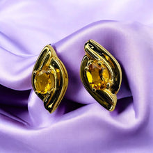 Load image into Gallery viewer, VINTAGE- 14K Gold -Natural Citrine Earrings -1/3 Carat T.W. -November Birthstone Stud Earrings -Dainty Studs - Anniversary Gift for Wife
