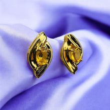 Load image into Gallery viewer, Citrine Stud Earrings - Vintage 14K Yellow Gold Natural Oval Cut 1/3ct - November Birthstone Dainty Anniversary Prong Set Fine Jewelry
