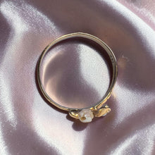 Load image into Gallery viewer, Baroque Pearl Ring - Antique Art Nouveau 14K Yellow Gold Seed Pearl Ring - Size 6.5 - Twig Branch Floral Dainty Victorian Fine Jewelry
