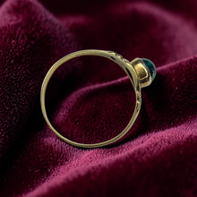 Load image into Gallery viewer, Scottish Moss Agate Solitaire Ring - Antique Victorian 10K Yellow Gold Bezel Set Celtic Ring - Circa 1890s - Size 7 - 1g Estate Fine Jewelry
