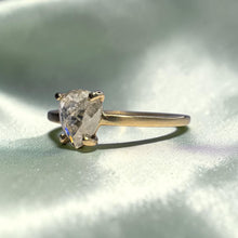 Load image into Gallery viewer, Salt And Pepper Pear Diamond Ring - 14K Yellow Gold .35-.40CT Icy Fantasy Cut Natural Earth Mined Diamond Solitaire - Size 5 Fine Jewelry
