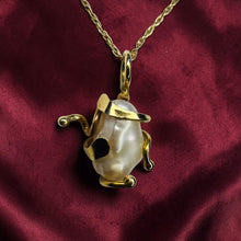 Load image into Gallery viewer, Baroque Pearl Necklace - 14K Yellow Gold Art Nouveau Brutalist Freeform Pendant 10x7.2mm Keshi Pearl - 17 Inch Chain - 1.6g Fine Jewelry
