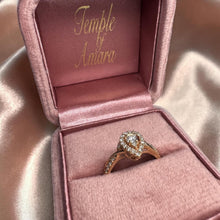 Load image into Gallery viewer, 10K Rose Gold Diamond Ring Size 7 Pear Ring Twist Shank Pave Diamonds 3/4ct Halo Diamond Ring 2.1g Wedding Ring Engagement Ring Fine Jewelry
