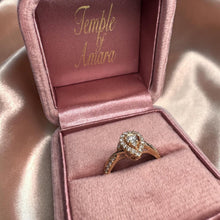 Load image into Gallery viewer, 10K Rose Gold Diamond Ring Size 7 Pear Ring Twist Shank Pave Diamonds 3/4ct Halo Diamond Ring 2.1g Wedding Ring Engagement Ring Fine Jewelry
