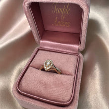 Load image into Gallery viewer, 10K Rose Gold Diamond Ring Size 7 Pear Ring Twist Shank Pave Diamonds 3/4ct Halo Diamond Ring 2.1g Wedding Ring Engagement Ring Fine Jewelry
