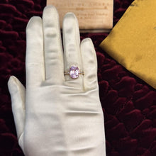 Load image into Gallery viewer, 10K Rose Gold Large 5.6CT Pink Sapphire Ring Size 6 White Sapphire Pave Wedding Band 3.2g September Birthstone Engagement Ring Fine Jewelry
