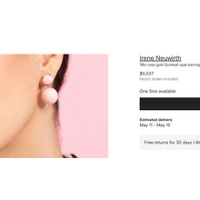Load image into Gallery viewer, 14K Gold Natural Peruvian Pink Opal &amp; Diamond Earrings 9.78cttw Gumball Opal Dangle Drop Earrings 6.6g October Birthstone Fine Jewelry
