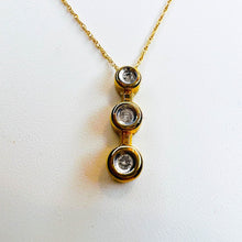 Load image into Gallery viewer, Diamond Necklace 18&quot; 10K Yellow Gold .15CT Journey Pendant Estate Vintage 1.3g
